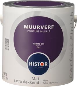 Histor Perfect Finish muurverf mat zwarte bes 2,5 l
