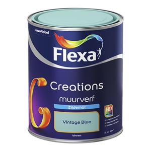 Flexa Creations muurverf vintage blue zijdemat 1 liter