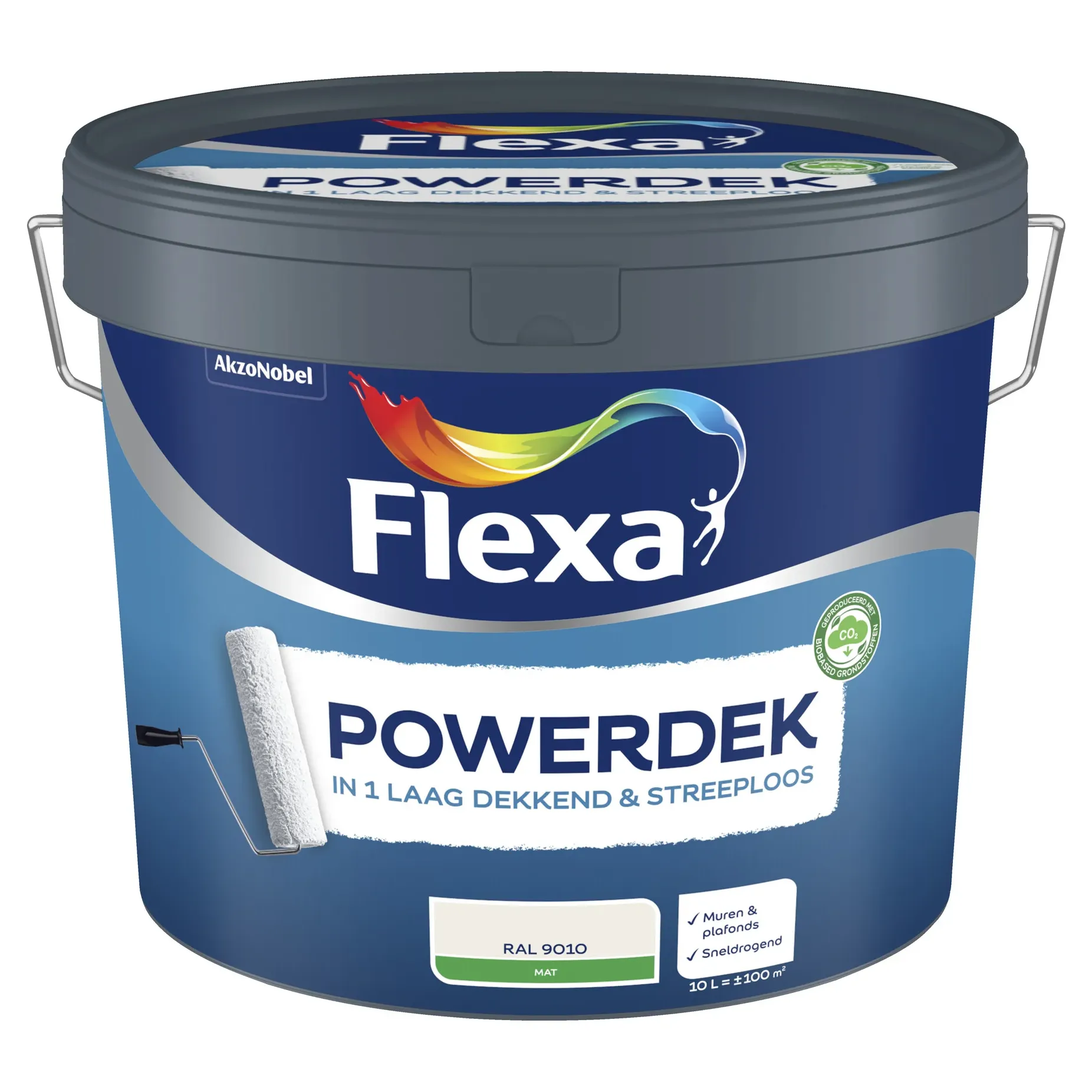 Flexa Powerdek latex RAL 9010 gebroken wit mat 2,5 liter