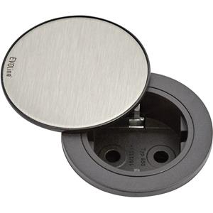 EVOline 159280003900 Inbouwstekkerdoos 1-voudig RVS, Zwart