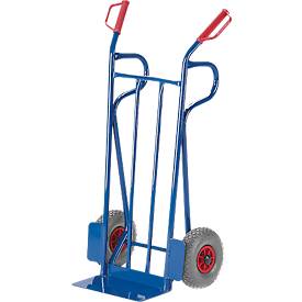 Sackkarre -966- mit nach hinten gewölbtem Flacheisen an Schaufel 1250mm hoch Luftbereifung - Rollcart