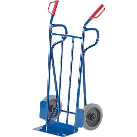 Rollcart Sackkarre -966- mit nach hinten gewölbtem Flacheisen an Schaufel 1250mm hoch Vollgummi