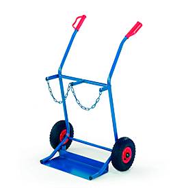 Stahlflaschenkarre 100kg Traglast für 2 Flaschen a 20 Liter Vollgummi - Rollcart