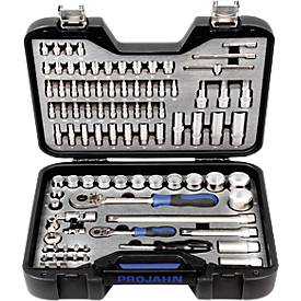 PROJAHN Industrie dopsleutelkoffer, maten 1/4" en 1/2", 91-delig
