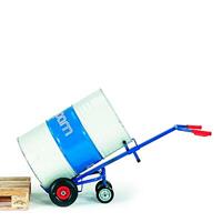 Rollcart Fasskarre mit zwei Stützrollen und Vollgummibereifung