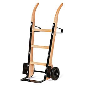 Holzsackkarre -121- aus Buchenholz Vollgummi 370x140mm Stahlblechschaufel mit Beschlag über Gesamthöhe - Rollcart