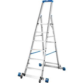 STABILO Stufen-StehLeiter, fahrbar mit Traverse 1x6 Stufen - Krause