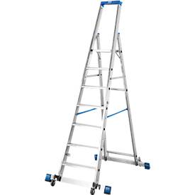 Krause STABILO Stufen-StehLeiter, fahrbar mit Traverse 7 Stufen