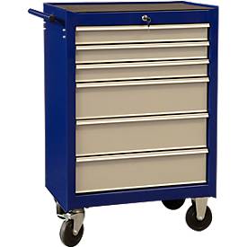 Werkplaatswagen Projahn ECOBlue, met wielen, 400 kg belastbaar, 6 vakken