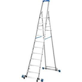 Krause STABILO Stufen-StehLeiter, fahrbar mit Traverse 10 Stufen