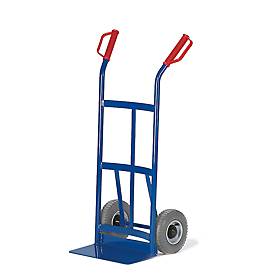Sackkarre -952- mit Rückwand aus Flachstahl 1050mm hoch Schaufelbreite 400mm Luftbereifung - Rollcart