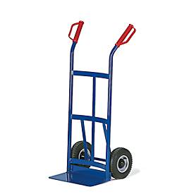Rollcart Sackkarre -952- mit Rückwand aus Flachstahl 1050mm hoch Schaufelbreite 400mm Vollgummi