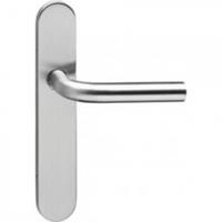 intersteel Deurkruk Recht op schild toilet-/badkamersluiting 8x72mm rvs geborsteld, EN1906- klasse 4, type1296