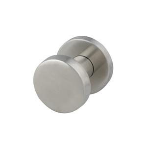 Buva Vlakke knop 50mm vast op rozet 54mm, rvs