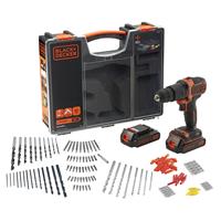 Black&Decker BDCHD18BOA-QW 18 volt schroef-/klopboormachine, 160 accessoires in organiser