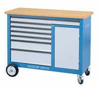Rollwerkbank 1504 XL Außen-B1250xT550xH985mm Schubl.7 60kg 700kg GEDORE