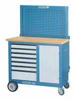 gedore BR 1504 0511 LH - - Rollwerkbank mit Rückwand + Hakensortiment (B x H x T) 1100 x 98