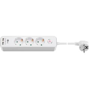 Goobay 3-Way Stekker with Switch/USB 1.5