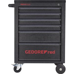 GEDORE Werkplaatswagen MECHANIC, gevuld, 6 laden, 166 onderdelen, zwart, h x b x d = 910 x 628 x 418 mm