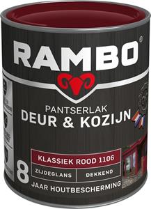 Rambo Pantserlak Deur & Kozijn zijdeglans klassiekrood dekkend 750 ml