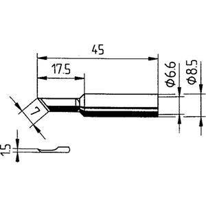 Ersa 0832AD Soldeerpunt Schuin, Ersadur Grootte soldeerpunt 1.50 mm Inhoud: 1 stuk(s)