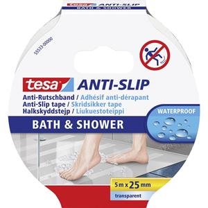tesa Anti-Rutschband Bad & Dusche, 25 mm x 5 m, transparent