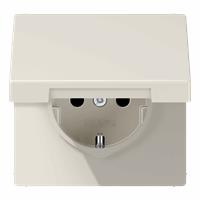 JUNG wandcontactdoos randaarde klapdeksel LS990 creme