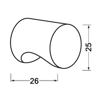 Hermeta Cilinderknop 25x26mm m4 zwart 3732-70