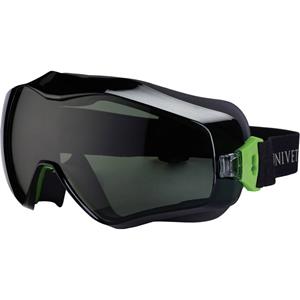 Univet 6X3 Vollsichtbrille mit Antibeschlag-Schutz, inkl. UV-Schutz Schwarz, Grün DIN EN