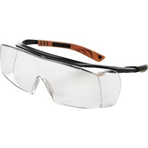 Univet 5X7 Überbrille mit Antibeschlag-Schutz, inkl. UV-Schutz Schwarz, Orange DIN EN 166