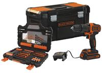 Black & Decker Akku-Schlagbohrschrauber BDCHD18S1KA, 18Volt, schwarz/orange, Li-Ionen Akku 1,5Ah - BLACK & DECKER