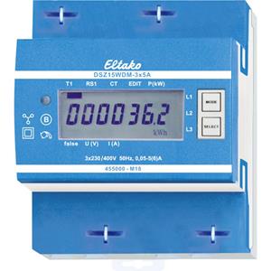 DSZ15WDM-3x5A MID kWh-meter 3-fasen met S0-interface Digitaal 5 A