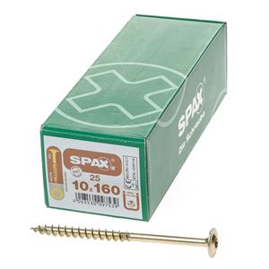 Spax HI.FORCE, 10 x 160 mm, 25 Stück, Teilgewinde, Tellerkopf, T-STAR plus T50, 4CUT, WIROX - 0251011001605