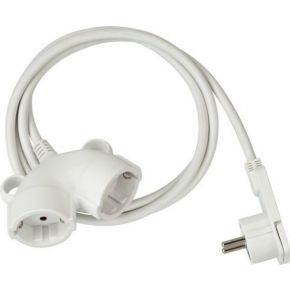 Brennenstuhl 1161820225 Double Schuko Extension Cable, H05VV-F 3G, 5m (White)