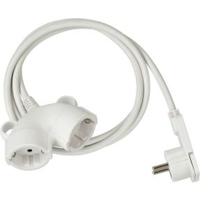 Brennenstuhl 1161820223 Double Schuko Extension Cable, H05VV-F 3G, 3m (White)