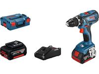 BOSCH Akku-Bohrschrauber GSR 18V-28, 2 x Akkus GBA 18V, Schnellladegerät GAL 18V-40