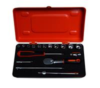 Bahco Dopsleutelset 17-delig in metalen doos 1/4inch 6717MBP