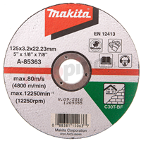 Makita Doorslijpschijf 125x3,0mm steen A-85363