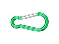 4815814 Karabijnhaak aluminium groen geanodiseerd 80 mm 12 stuks