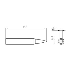 Weller RTP 010 S MS Soldeerpunt Conisch Lengte soldeerpunt: 16.3 mm Inhoud: 1 stuk(s)