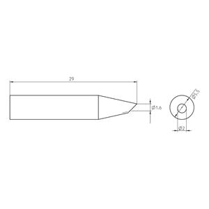 Weller RTU 020 B MS Soldeerpunt Afgeschuind Grootte soldeerpunt 2 mm Lengte soldeerpunt: 29 mm Inhoud: 1 stuk(s)