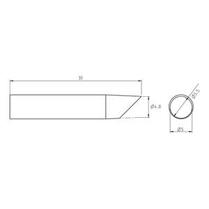 weller RTU 050 B MS Soldeerpunt Afgeschuind Grootte soldeerpunt 5 mm Lengte soldeerpunt: 30 mm Inhoud: 1 stuk(s)