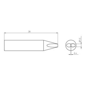 Weller RTU 015 S MS Soldeerpunt Beitelvorm Grootte soldeerpunt 1.5 mm Lengte soldeerpunt: 28 mm Inhoud: 1 stuk(s)