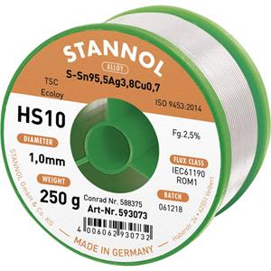 stannol HS10 2510 Soldeertin, loodvrij Spoel Sn95Ag3.8Cu0.7 250 g 1.0 mm