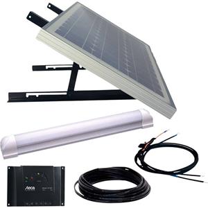 Phaesun SUPER ILLU ONE 600300 Solaranlage 30 Wp inkl. Anschlusskabel, inkl. Laderegler, mit LED Leuc W385021