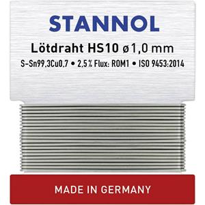 HS10 Soldeertin, loodvrij Loodvrij Sn0.7Cu 6 g 1.0 mm