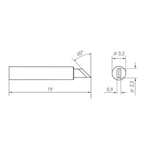 Weller RTM 030 K MS Soldeerpunt Mespunt 45° Grootte soldeerpunt 3 mm Lengte soldeerpunt: 19 mm Inhoud: 1 stuk(s)