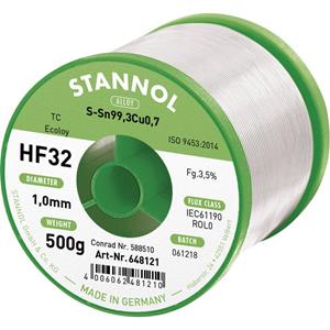 Stannol HF32 3500 Lötzinn, bleifrei Spule Sn99.3Cu0.7 500g 1.0mm S66397