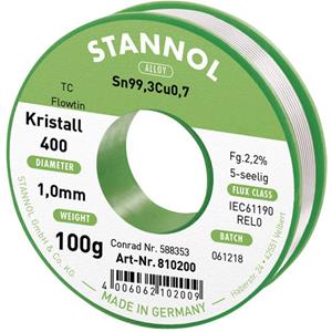 Stannol Flowtin TC Lötzinn, bleifrei Spule Sn99.3Cu0.7 100g 1.0mm S66232