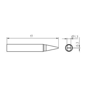 Weller RTP 013 S Soldeerpunt Beitelvorm Lengte soldeerpunt: 17 mm Inhoud: 1 stuk(s)